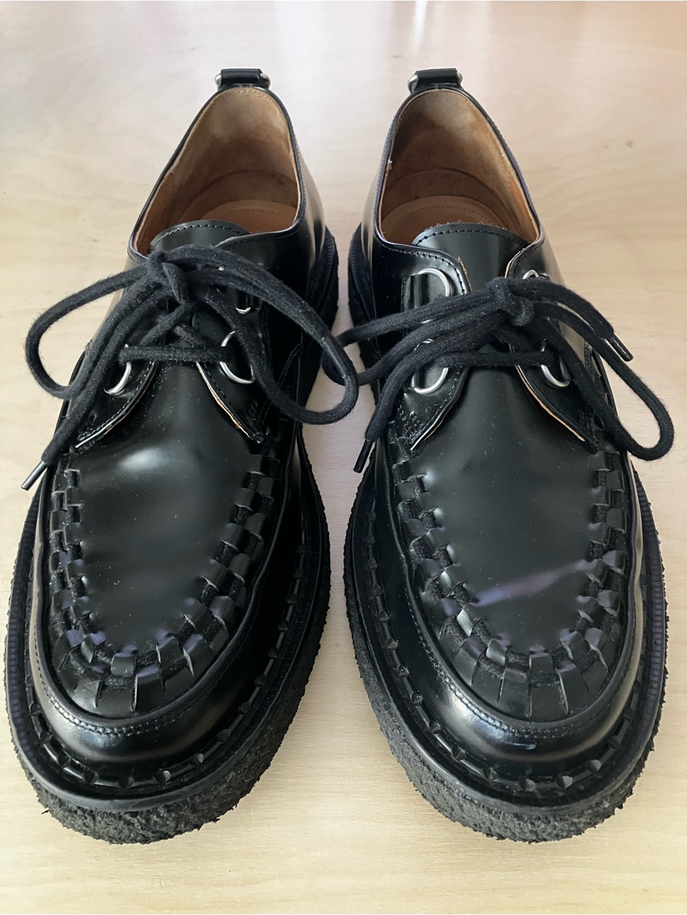 George cox hatton black leather creepers UK 8.5 US 9.5 with box
